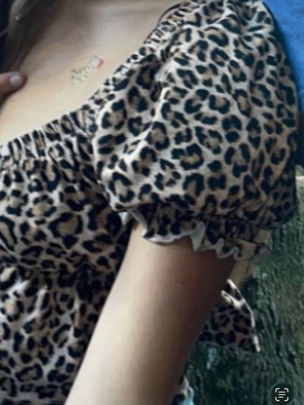Urban Outfitters Leopard Tie-Front Peplum Top - Brown & Black - Picture 4 of 5